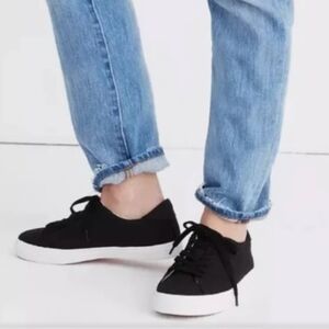 Madewell sidewalk low top sneakers black canvas